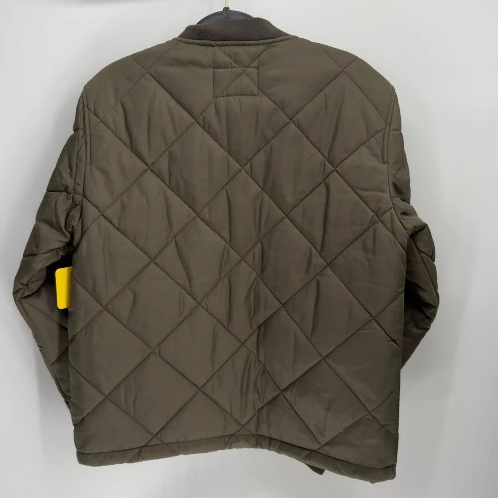 Banana‎ Republic Mens Quilted Bomber Jacket Olive Green Diamond Stitch Small NEW